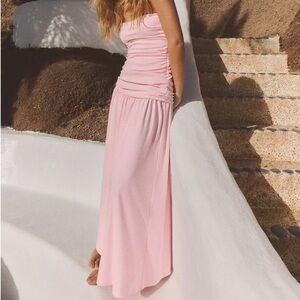 Strapless Zara pink midi dress